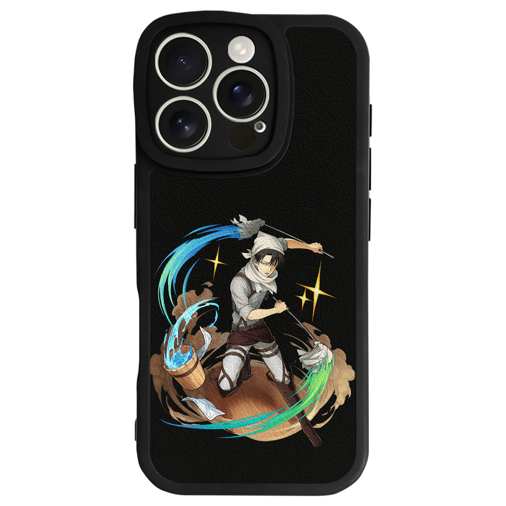（画像用） 進撃の巨人 リヴァイ·アッカーマン Attack on Titan Levi Ackerman 【iPhone 16シリーズ対応】シリコンスマホケース（レザー調） 材質：シリコン
